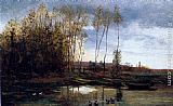 Daubigny Paintings - Riviere Avec Six Canards by Charles-Francois Daubigny